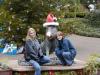 Megan and Kayla with Santa Boar (1)