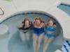 Katy, Bear, and Megan in pool - 1