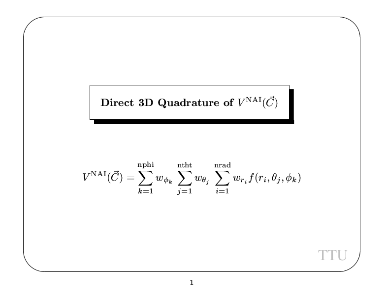 Scalable Matrix Integration -- Slide 1